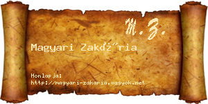 Magyari Zakária névjegykártya